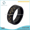 Black titanium carbon fibre mens ring,carbon wedding ring for men